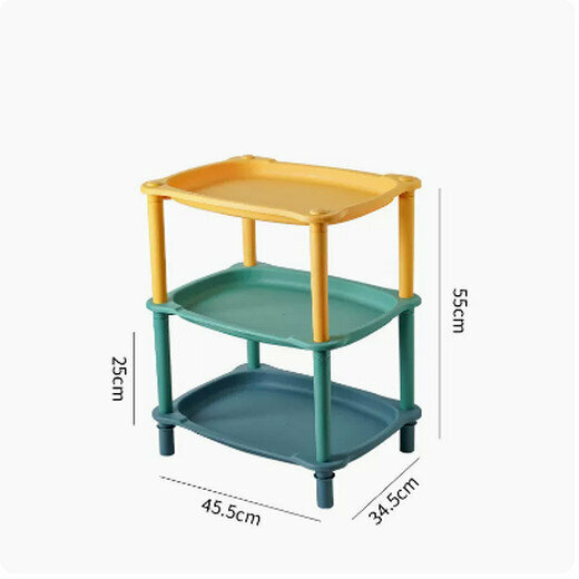 Popular plastic triangular storage rack (large rectangular, three-layer mixed color [thick version])