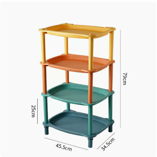 Popular plastic triangular storage rack (large rectangular, four layers of mixed colors [thickened version])