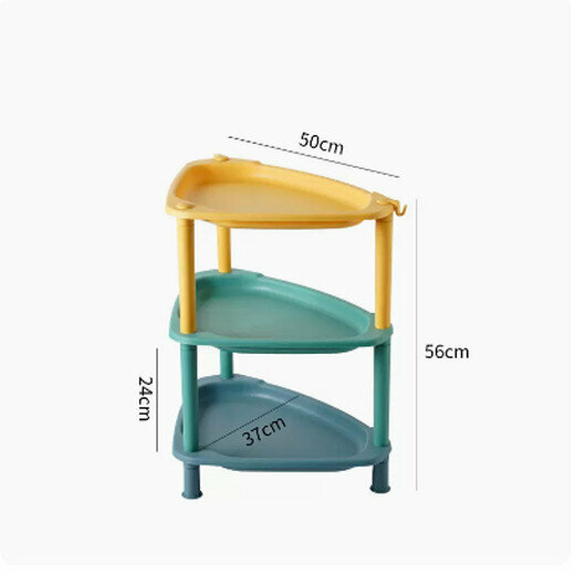 Popular plastic triangular storage rack (large triangle, three layers of mixed colors [thickened version])