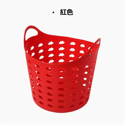 Popular plastic dirty clothes storage basket, shelf, storage rack (red-round)