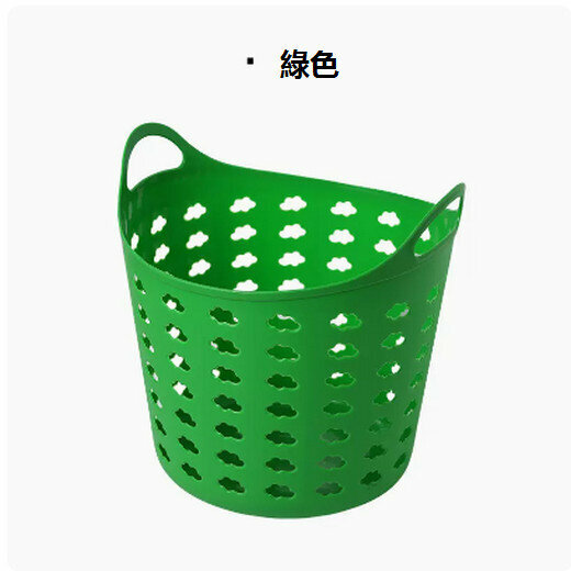 Popular plastic dirty clothes storage basket, shelf, storage rack (green-round)