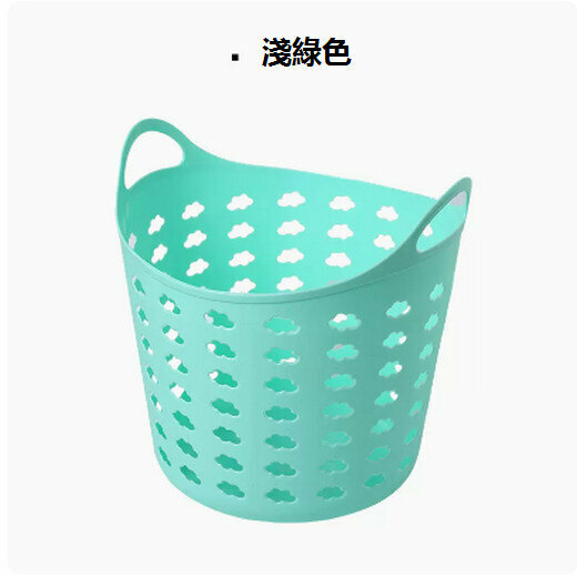 Popular plastic dirty clothes storage basket, shelf, storage rack (light green-round)