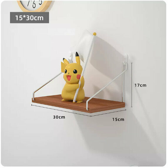 Popular wall-mounted storage rack [walnut color small size]