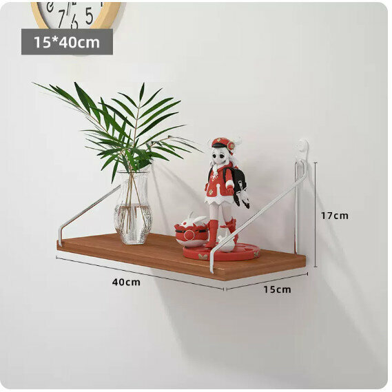 Popular wall-mounted storage rack [walnut medium size]