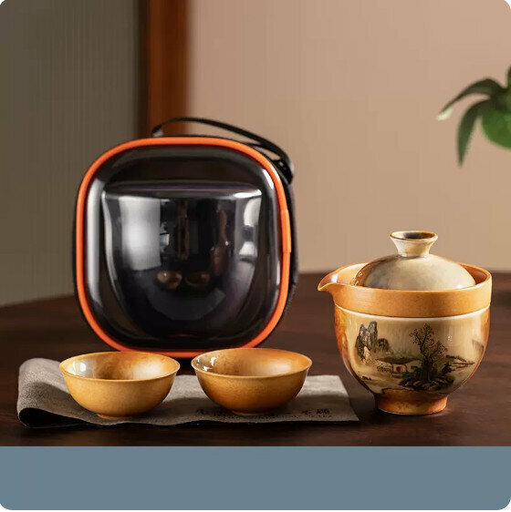 Popular outdoor portable tea set and toilet set ("Mountain People" Quick Cup-Travel Bag)