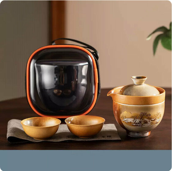 Hot-selling outdoor portable tea set ("Silver Wrapped" Quick Cup-Travel Bag)