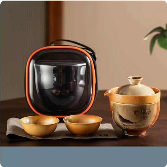 Hot-selling outdoor portable tea set ("Pin Yue He Xiang" quick cup-travel bag)
