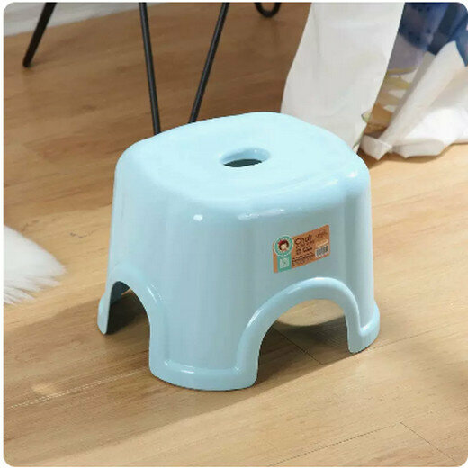 熱推簡易塑膠圓凳子（藍色）