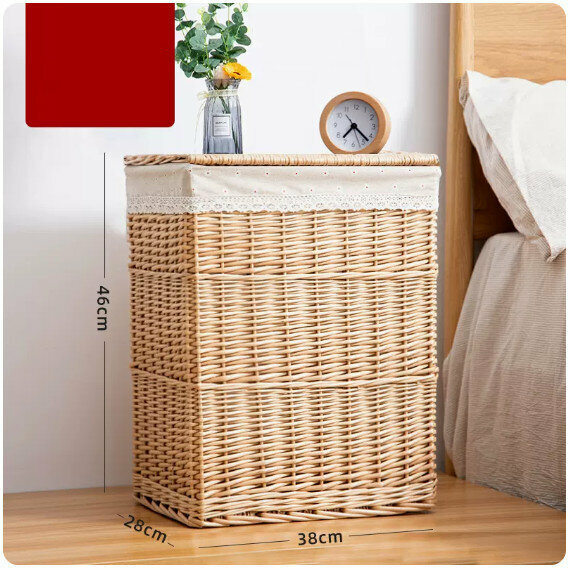 New fabric rattan storage basket, shelf, storage rack [Natural color snowflake lining No. 2]