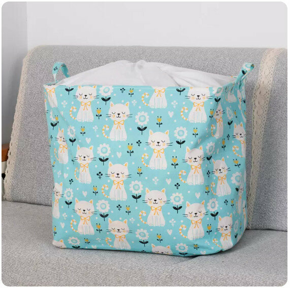 New fabric storage basket storage basket dirty clothes basket laundry basket [cat] [50cm*40cm*48cm]