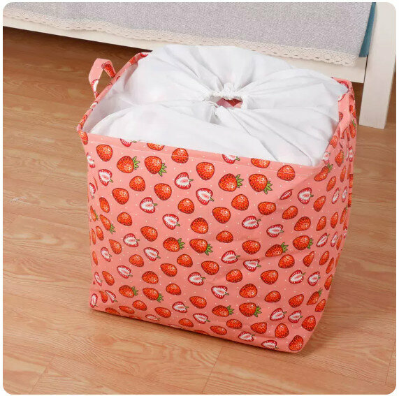 New Fabric Storage Basket Storage Basket Dirty Clothes Basket Laundry Basket [Strawberry] [50cm*40cm*48cm]