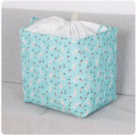 New Fabric Storage Basket Storage Basket Dirty Clothes Basket Laundry Basket [Blue Rabbit] [50cm*40cm*48cm]
