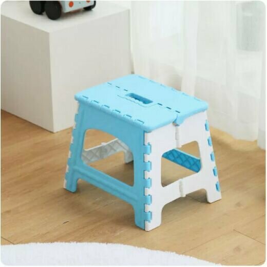 New plastic household folding stool (large blue)