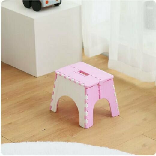 New plastic household folding stool (small pink)