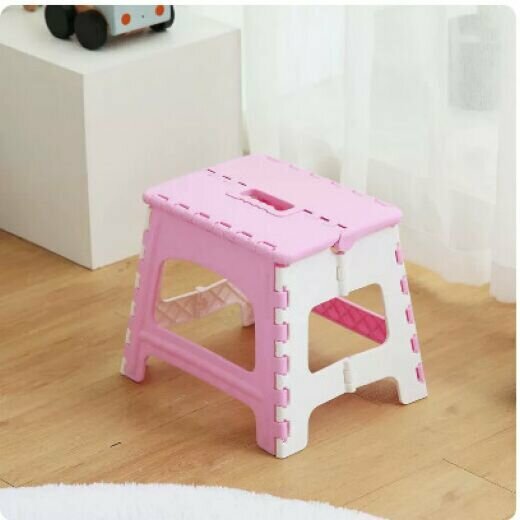 New plastic household folding stool (large pink)