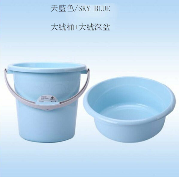 新款儲水桶/盆（24L北歐藍+大號加厚深盆）