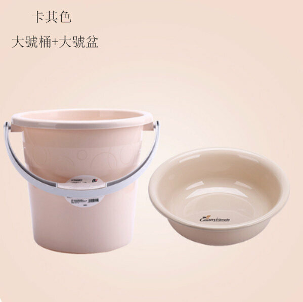 新款儲水桶/盆（24L北歐卡其+大號盆）