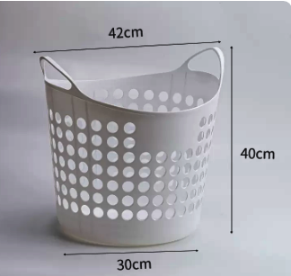 New large-capacity hollow storage basket (white large size) (size: 30*40*42CM)
