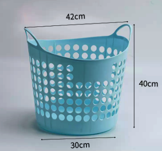 New large-capacity hollow storage basket (large blue size) (size: 30*40*42CM)