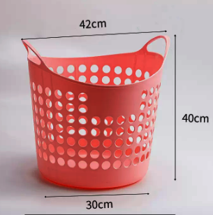 New large-capacity hollow storage basket (large pink size) (size: 30*40*42CM)