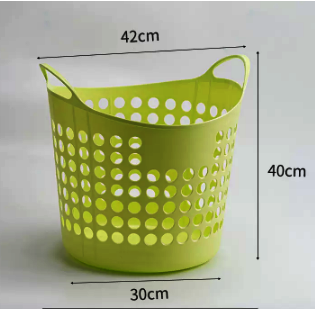 New large-capacity hollow storage basket (large fruit green) (size: 30*40*42CM)