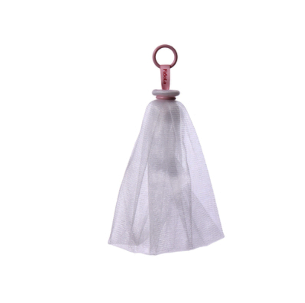 New Bath Mesh Soap Mesh Bag (White [Hanging Ring Style] 1 Pack)