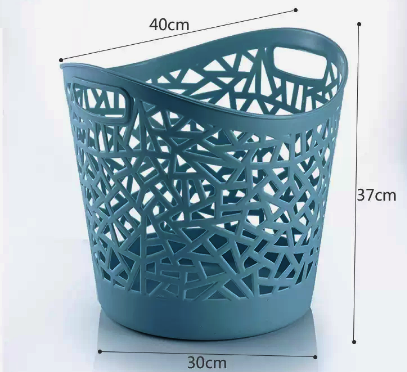 Hot recommended large-capacity hollow storage basket (Nordic blue) (size: 30*37*40CM)