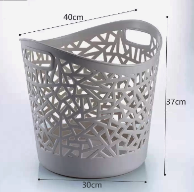 Hot push large capacity hollow storage basket (light gray) (size: 30*37*40CM)