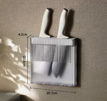 Hot recommended kitchen wall-mounted storage rack knife holder (white) (size: 20.7*20.6*4.2CM)