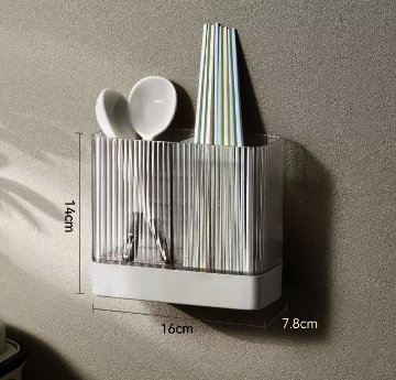 熱推廚房壁掛式筷子籠(白色)(尺寸:16*7.8*14CM)