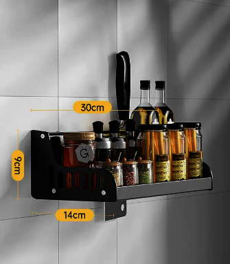 Hot recommended kitchen wall-mounted storage rack (size: 30*14*9CM)