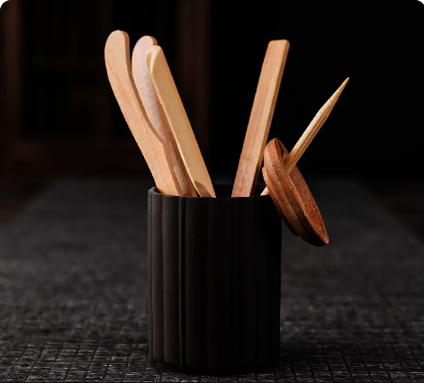 New ceramic tea set accessories tea ceremony bamboo six gentlemen set (purple sand flower pot) height 9.5CM width 7.5CM