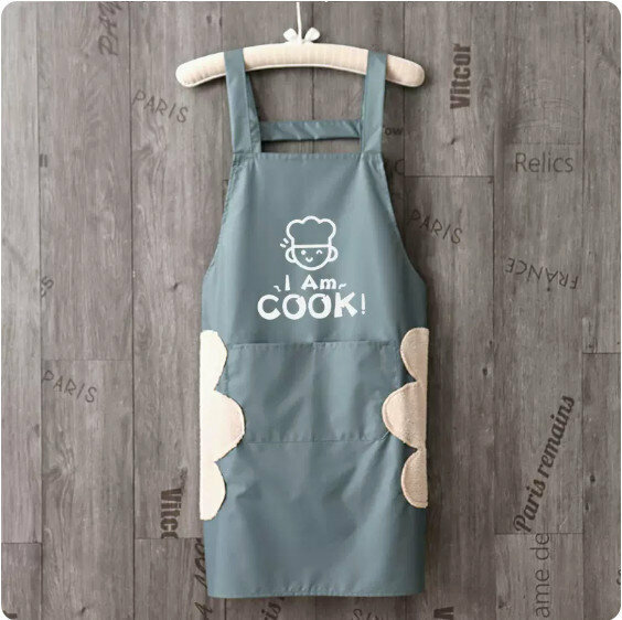 新款時尚圍裙【擦手防水背帶字母COOK