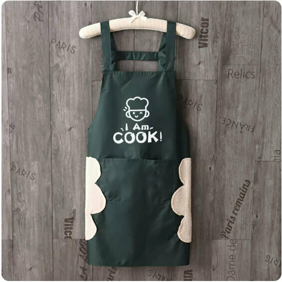 熱賣時尚圍裙【擦手防水背帶字母COOK