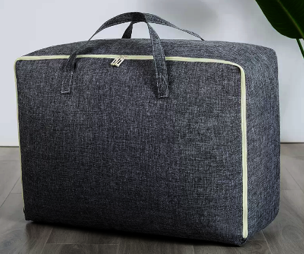Hot selling large capacity clothing and quilt storage bag (gray linen) (size: 58*37*23CM)