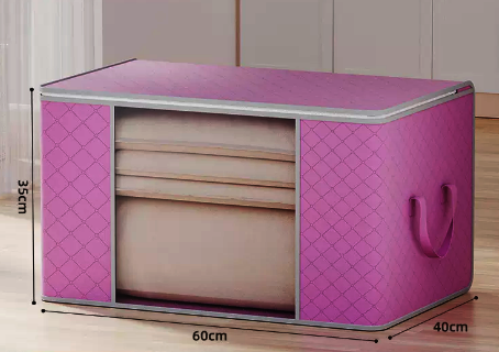 Hot selling large capacity clothing and quilt storage bag (horizontal pink) (size: 60*40*35CM)