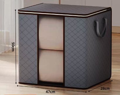 Hot selling large capacity clothing and quilt storage bag (vertical gray) (size: 47*50*28CM)