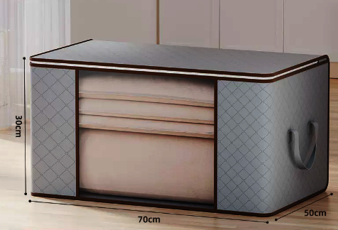 Hot selling large capacity clothing and quilt storage bag (large horizontal gray) (size: 70*50*30CM)