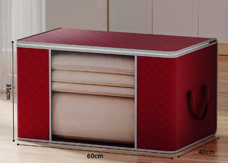 Hot selling large capacity clothing and quilt storage bag (horizontal style maroon) (size: 60*40*35CM)