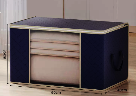 Hot selling large capacity clothing and quilt storage bag (horizontal dark blue) (size: 60*40*35CM)