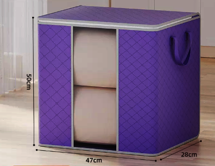 Hot selling large capacity clothing and quilt storage bag (vertical purple) (size: 47*28*50CM)