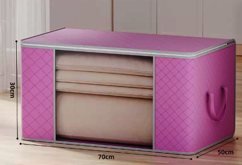 Hot selling large capacity clothing and quilt storage bag (large horizontal pink) (size: 70*50*30CM)