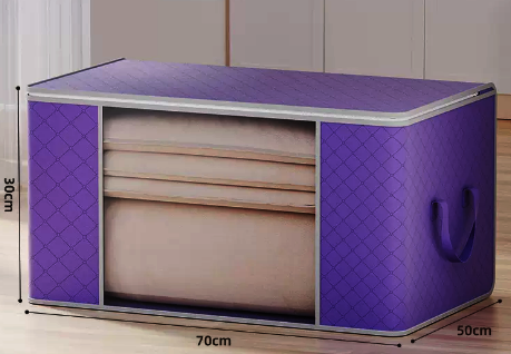 Hot selling large-capacity clothing and quilt storage bag (extra large horizontal purple) (size: 70*50*30CM)