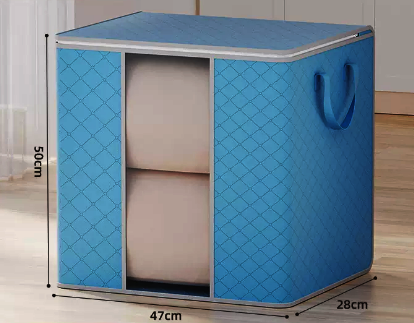 Hot selling large capacity clothing and quilt storage bag (vertical blue) (size: 47*28*50CM)