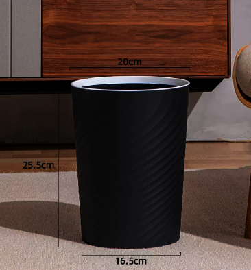 Hot selling lidless plastic trash can (small size - black) (size: 16.5*25.5*20CM)