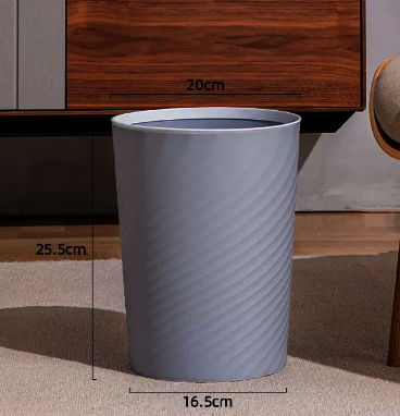 Hot selling lidless plastic trash can (small size - gray) (size: 16.5*25.5*20CM)