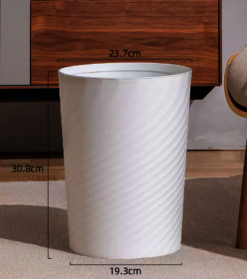 Hot selling lidless plastic trash can (medium size - white) (size: 19.3*30.8*23.7CM)