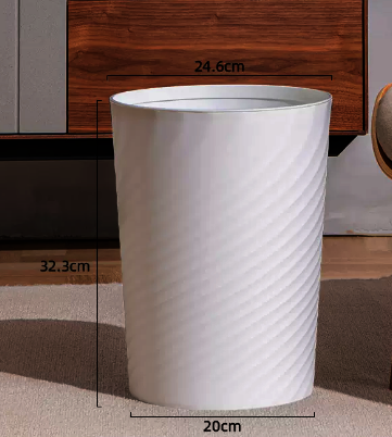 Hot selling lidless plastic trash can (large size - white) (size: 20*32.3*24.6CM)