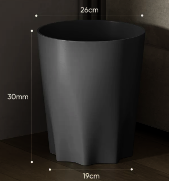 Hot selling octagonal wide-mouth trash can without lid (large gray size) (size: 19*30*26CM)