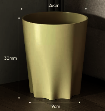 Hot selling octagonal wide mouth trash can without lid (apricot large size) (size: 19*30*26CM)